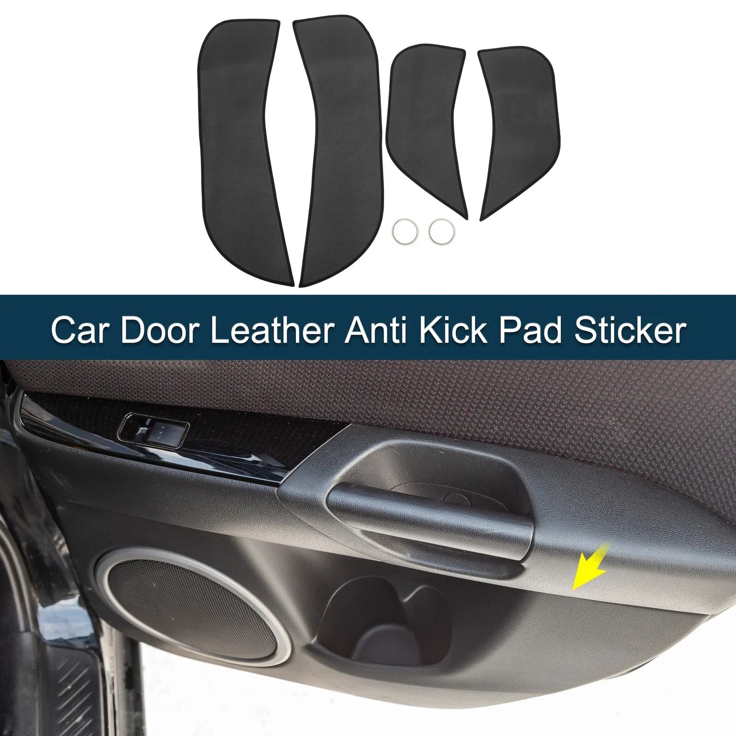 Car Door Leather Anti Kick Pad Sticker for BMW X3 (2011 - 2013) Black 1 Set