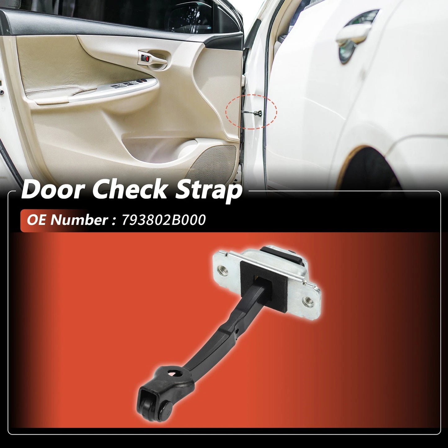 Front Left Door Check Strap for Hyundai Santa Fe (2006–2012) No.793802B000