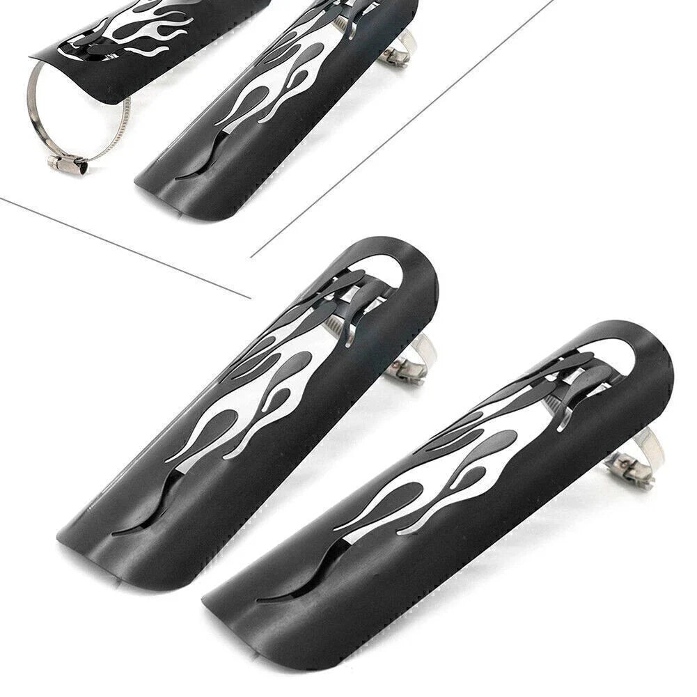 9" Flame Exhaust Pipe Heat Shield Cover for Harley Kawasaki