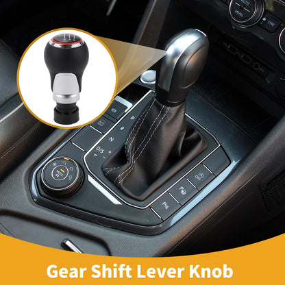 6 Speed Manual Gear Shift Knob for Audi A3 8P (2003–2013) Red Plastic Faux Leather