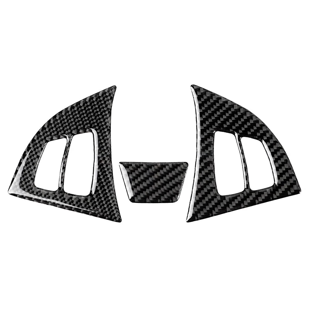 3 Pcs Carbon Fiber Steering Wheel Cover Trim for BMW X5 E70 (2006–2013), X6 E71 (2008–2014)