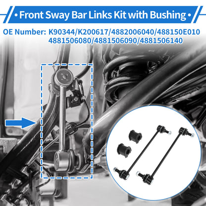 Set of 2 Front Stabilizer Bar Links with Bushings for Toyota Camry  No.K90344