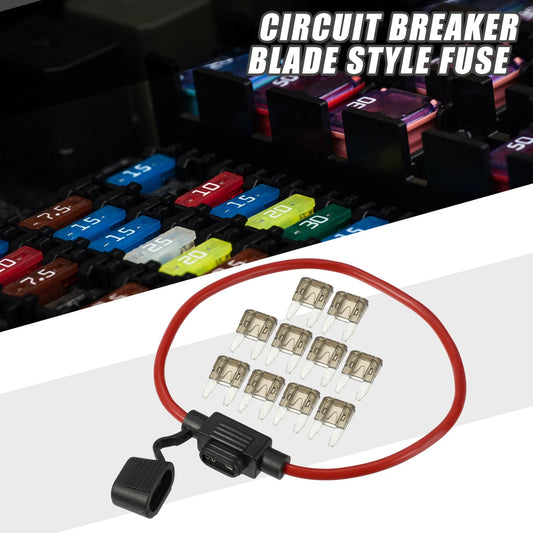Set of 7.5A Mini Blade Fuses with 12 AWG Fuse Holder