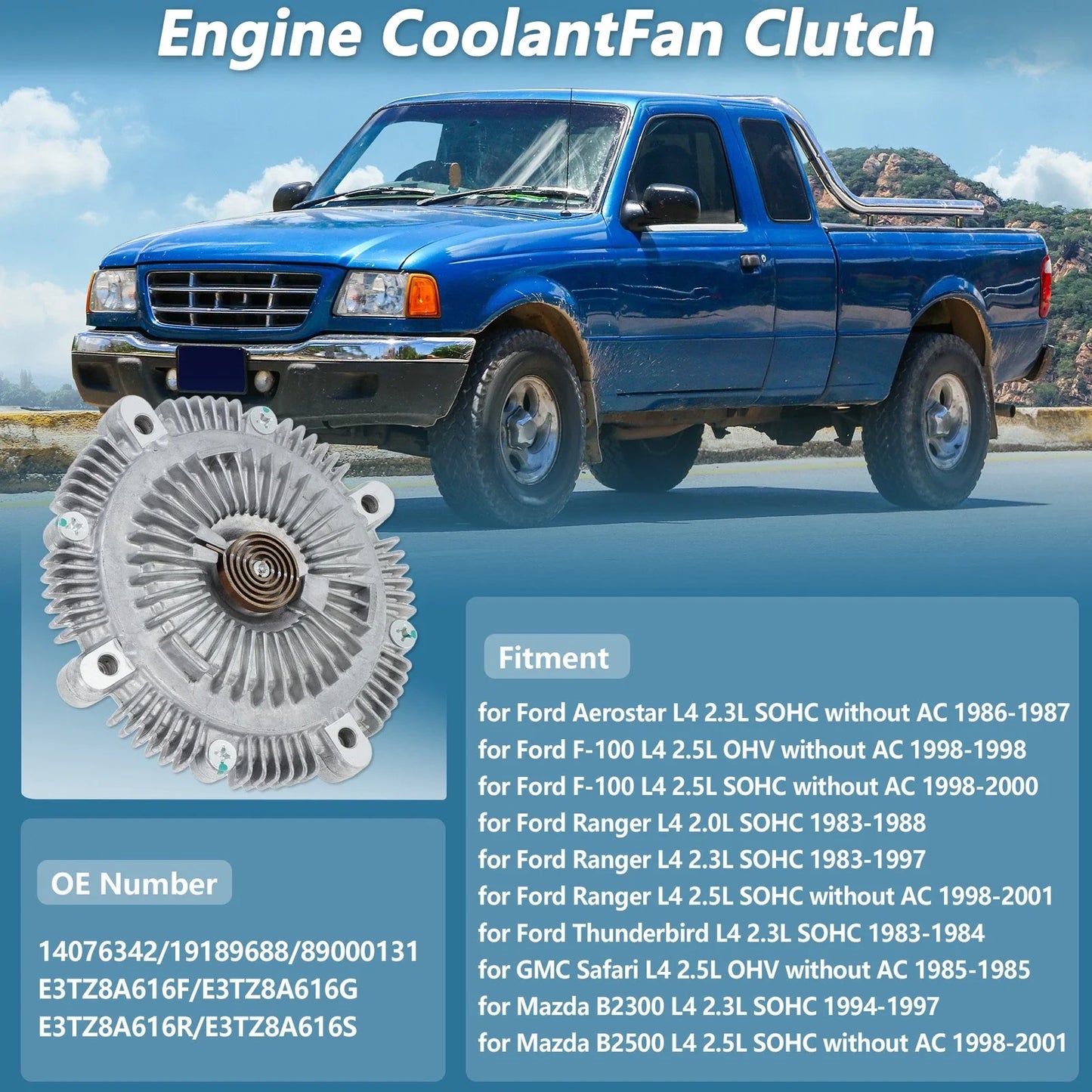 Cooling Fan Clutch for Ford F-100, Ranger & Chevy Astro (1990-1996)