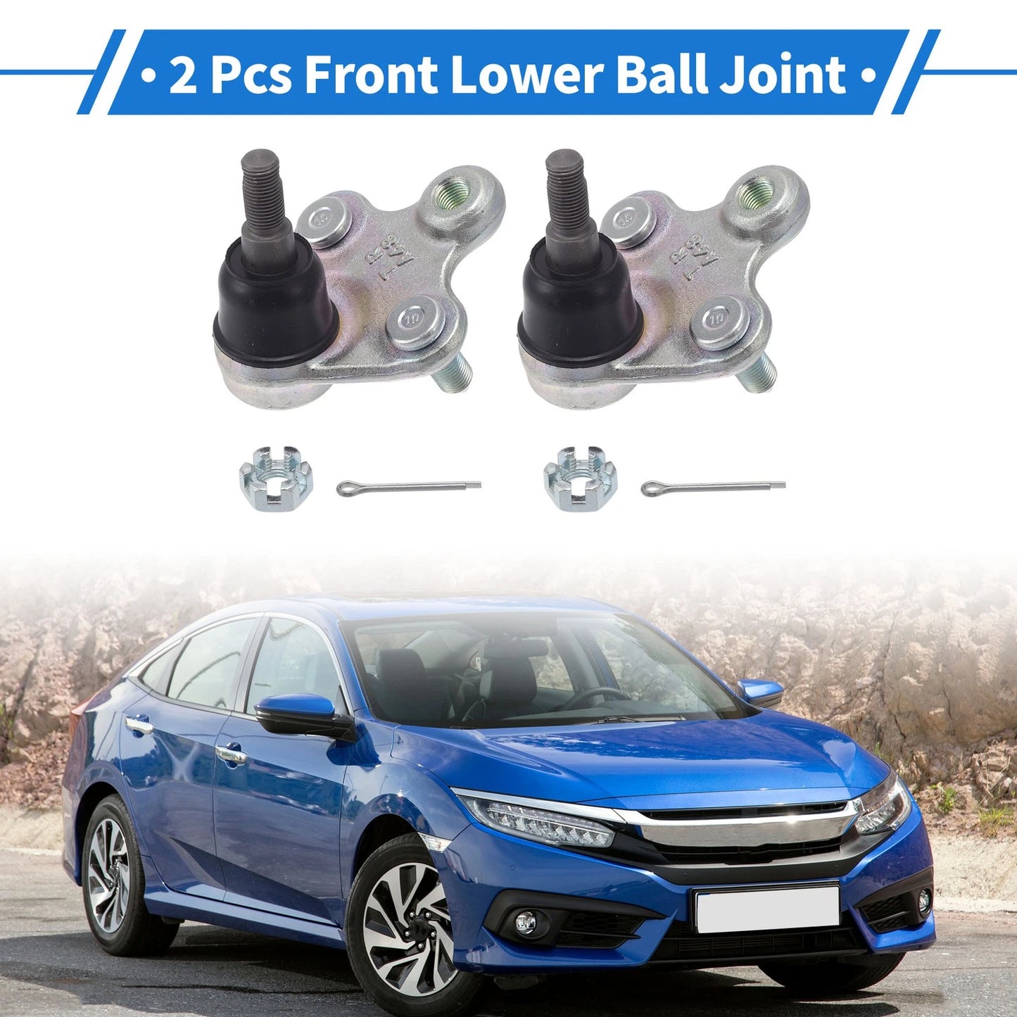 2X Front Lower Ball Joints for Honda Civic (2012–2018) No.K500234/51220TR0A01