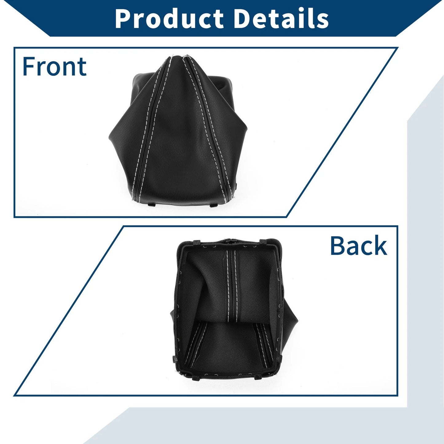 1 Pc Gear Shift Gaiter Black White Leather for Ford Focus C-MAX (03-10)