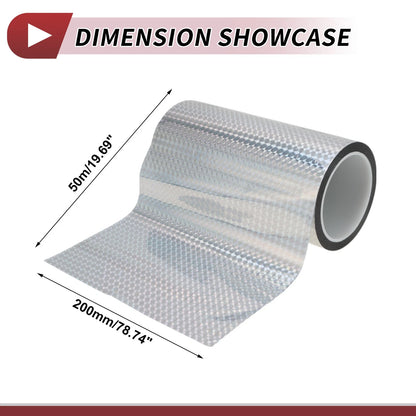Pinstripe Tape 200mmx50m for Car Motorcycle Boat Laser Silver Tone (1 Pc)