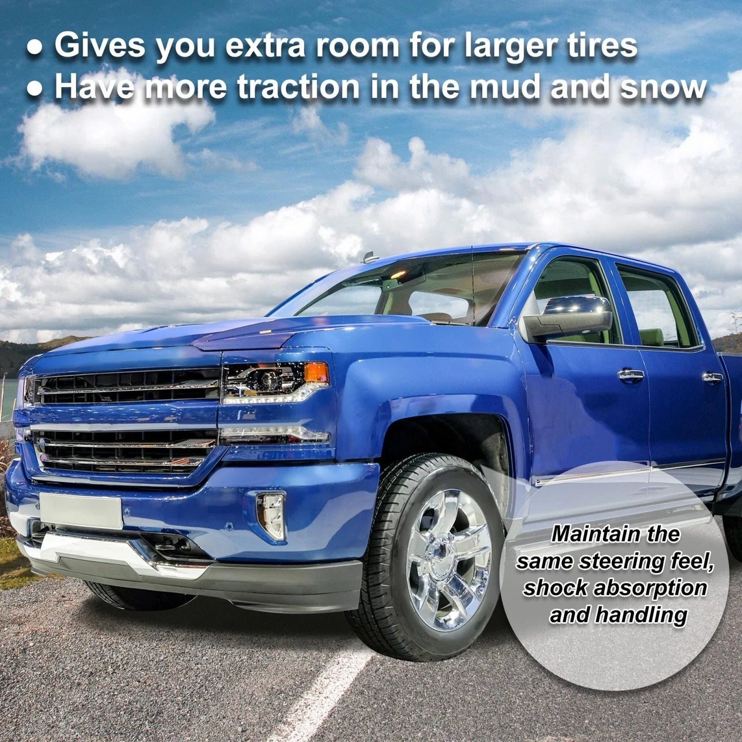 2 x 2 Inch Front Leveling Lift Spacers Kit for GMC Silverado 1500 (2007-2019)
