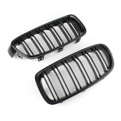 Dual Slat Gloss Black Grills for BMW 3-Series F30 F35 (2012-2016)