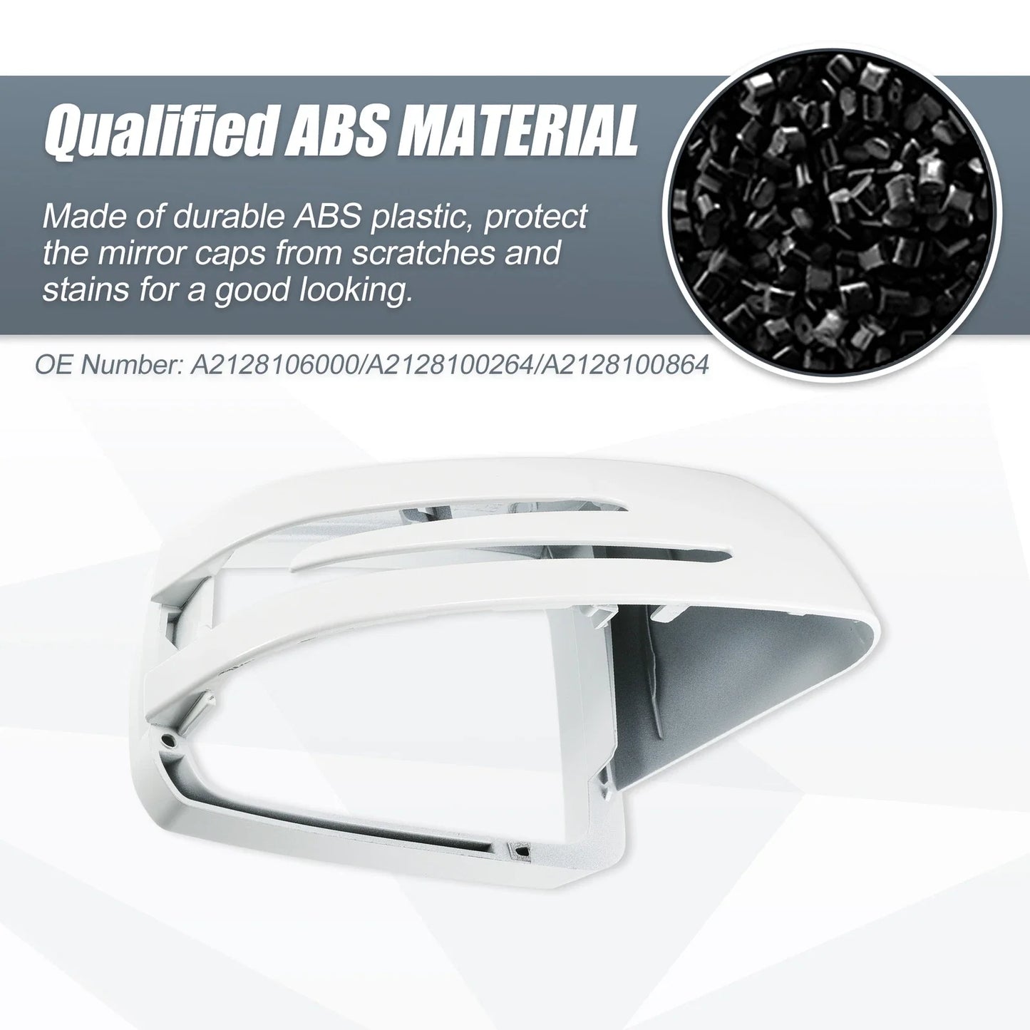 Right Mirror Cover Cap White for Mercedes Benz A Class B Class C Class (2012-2019)