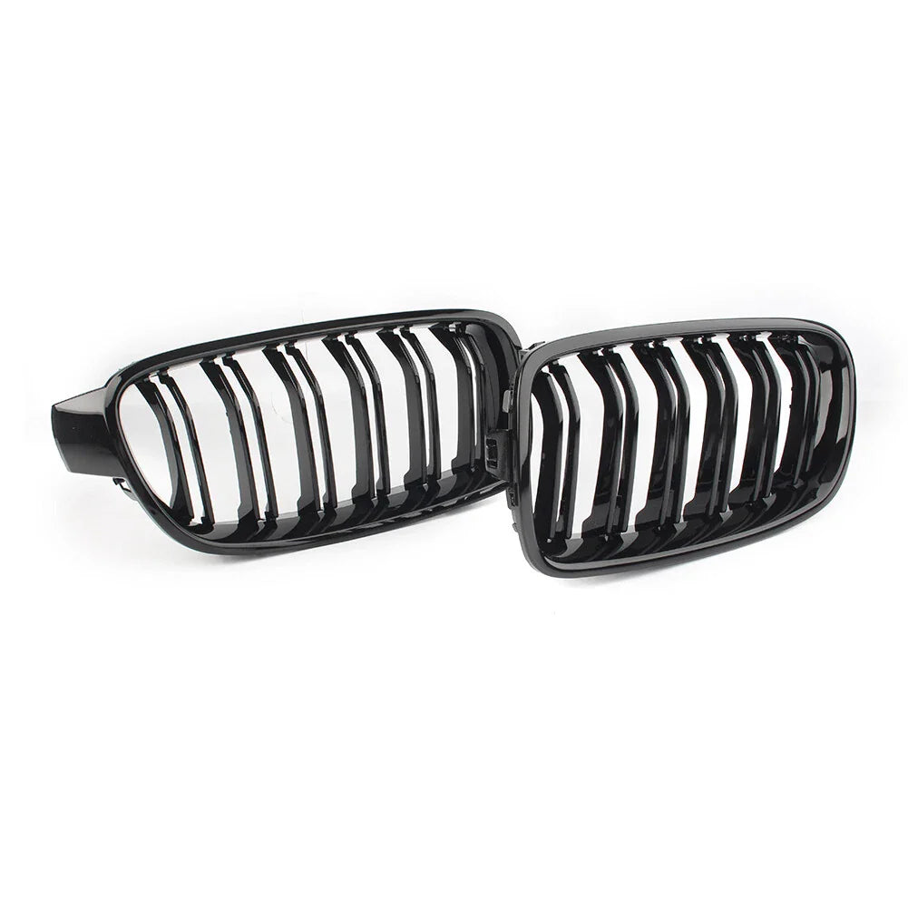 Dual Slat Gloss Black Grills for BMW 3-Series F30 F35 (2012-2016)