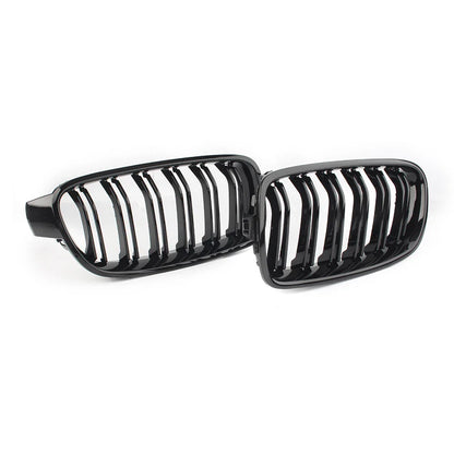 Dual Slat Gloss Black Grills for BMW 3-Series F30 F35 (2012-2016)