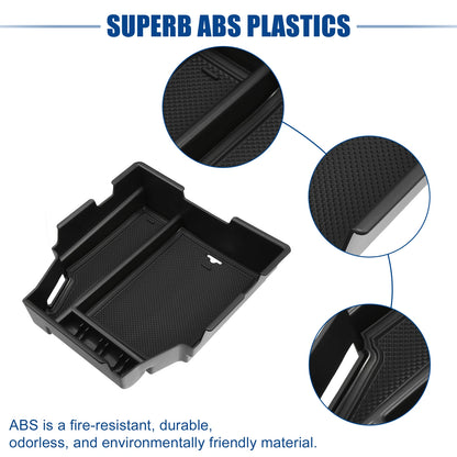 Front Center Console Organizer Tray for Chevy Traverse (2018–2023) - ABS Rubber Black