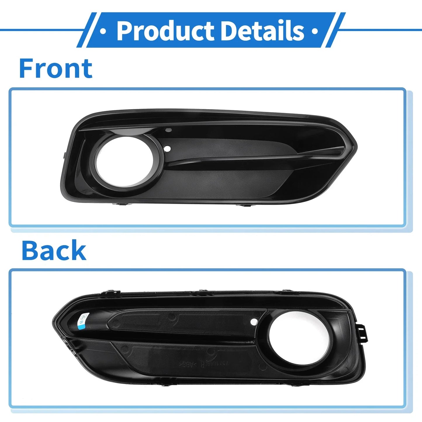 1 x Front Right Fog Light Grill for BMW 1 Series (2015 - 2018) Black