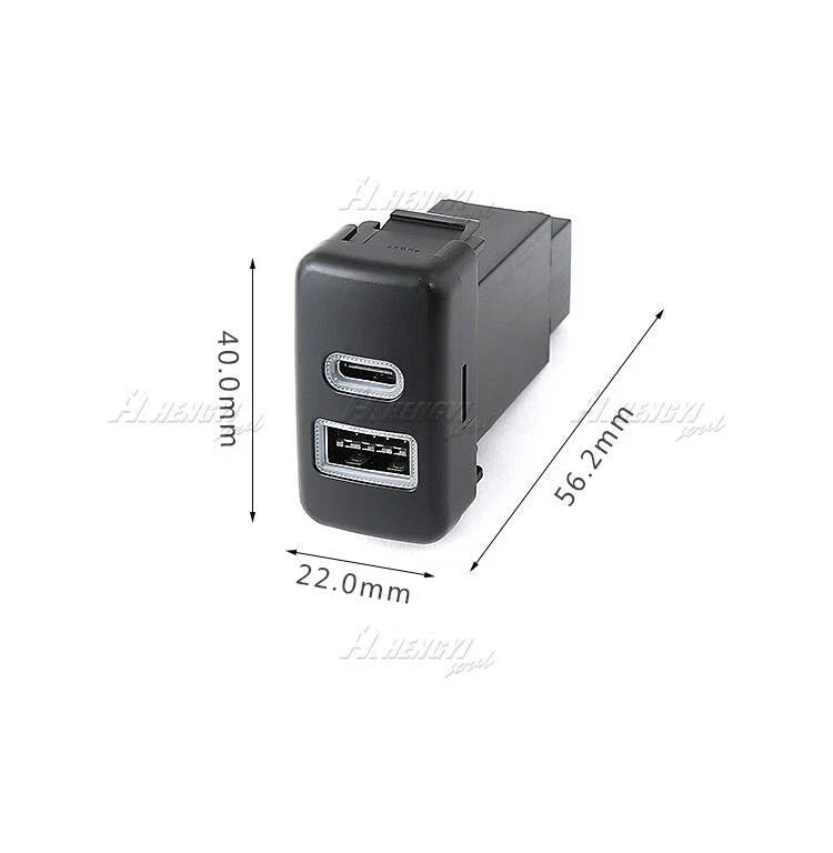 1x Switch Button USB-C PD/USB-A QC3.0 Socket for Toyota Tundra (2005–2007)