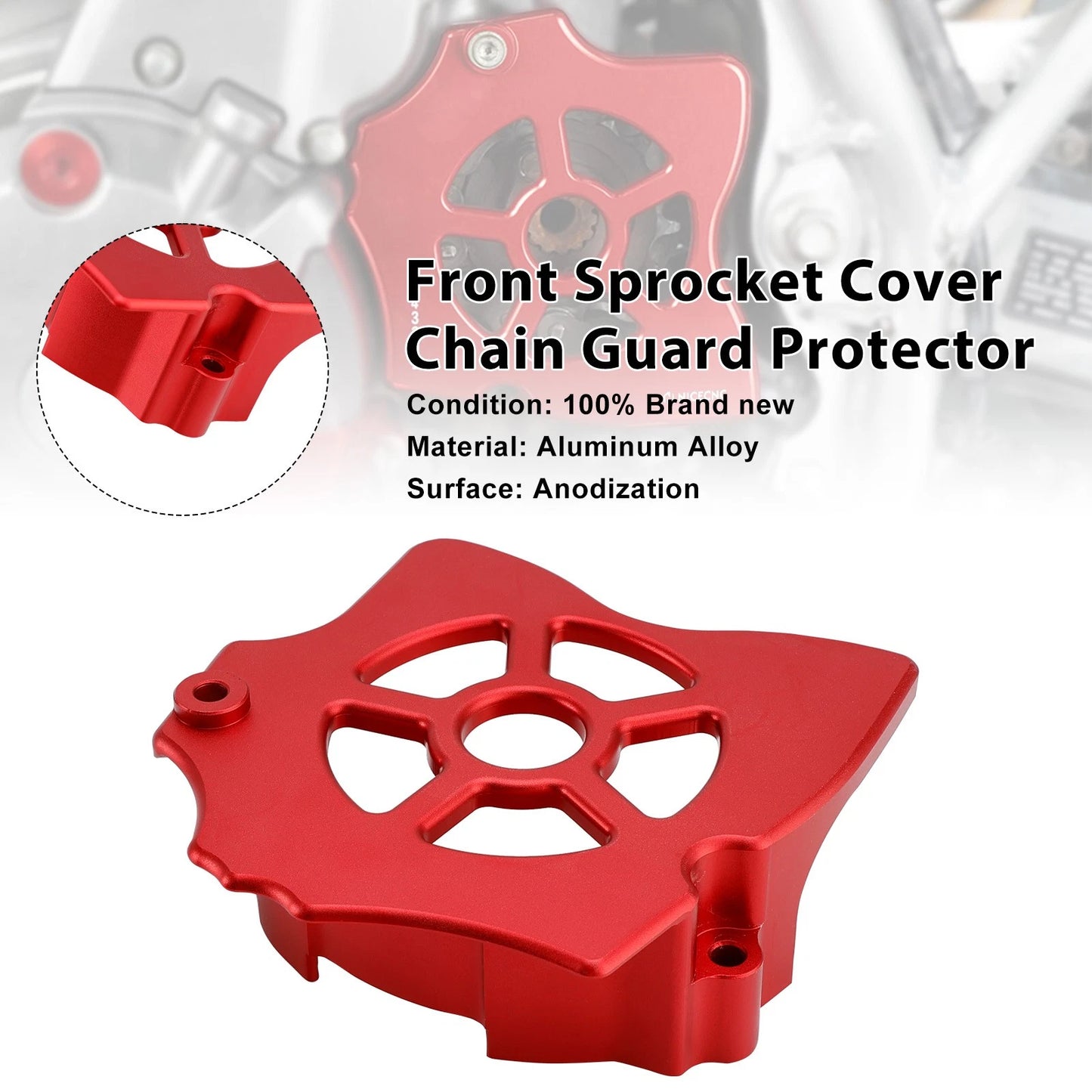Front Sprocket Chain Guard for Honda XR650L (1993–2025) Red