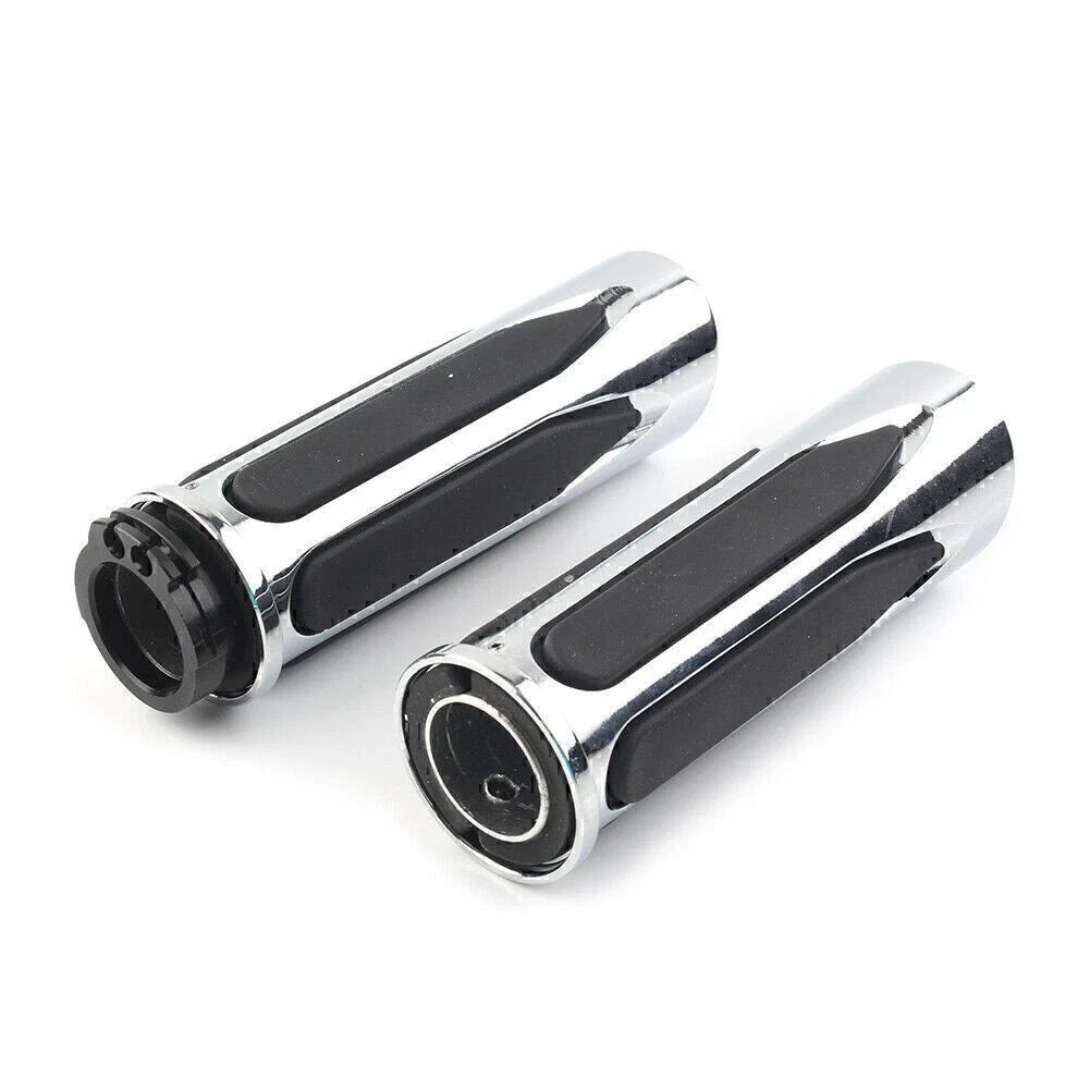 Chrome Handlebar Hand Grips for Harley Touring Road Electra Glide Softail (N/A)