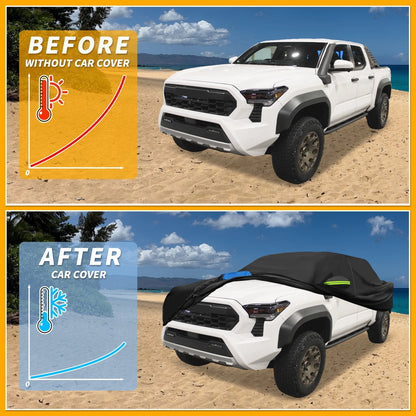 Waterproof Car Cover for Toyota Tacoma Double Cab (2016–2023) Black Blue