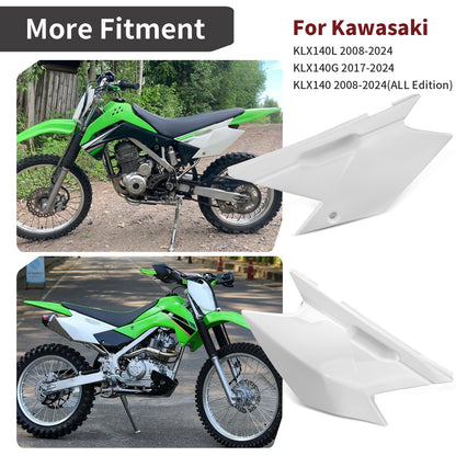 Set of 2 Rear Side Covers for Kawasaki KLX140L KLX140G KLX140 (2008–2024) White