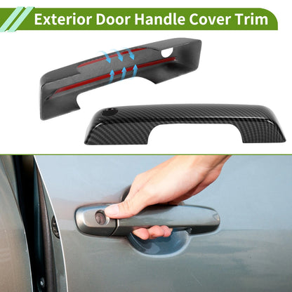 Set of 1 Exterior Door Handle Cover Trim for Ford Bronco (2021–2025) Carbon Fiber Black