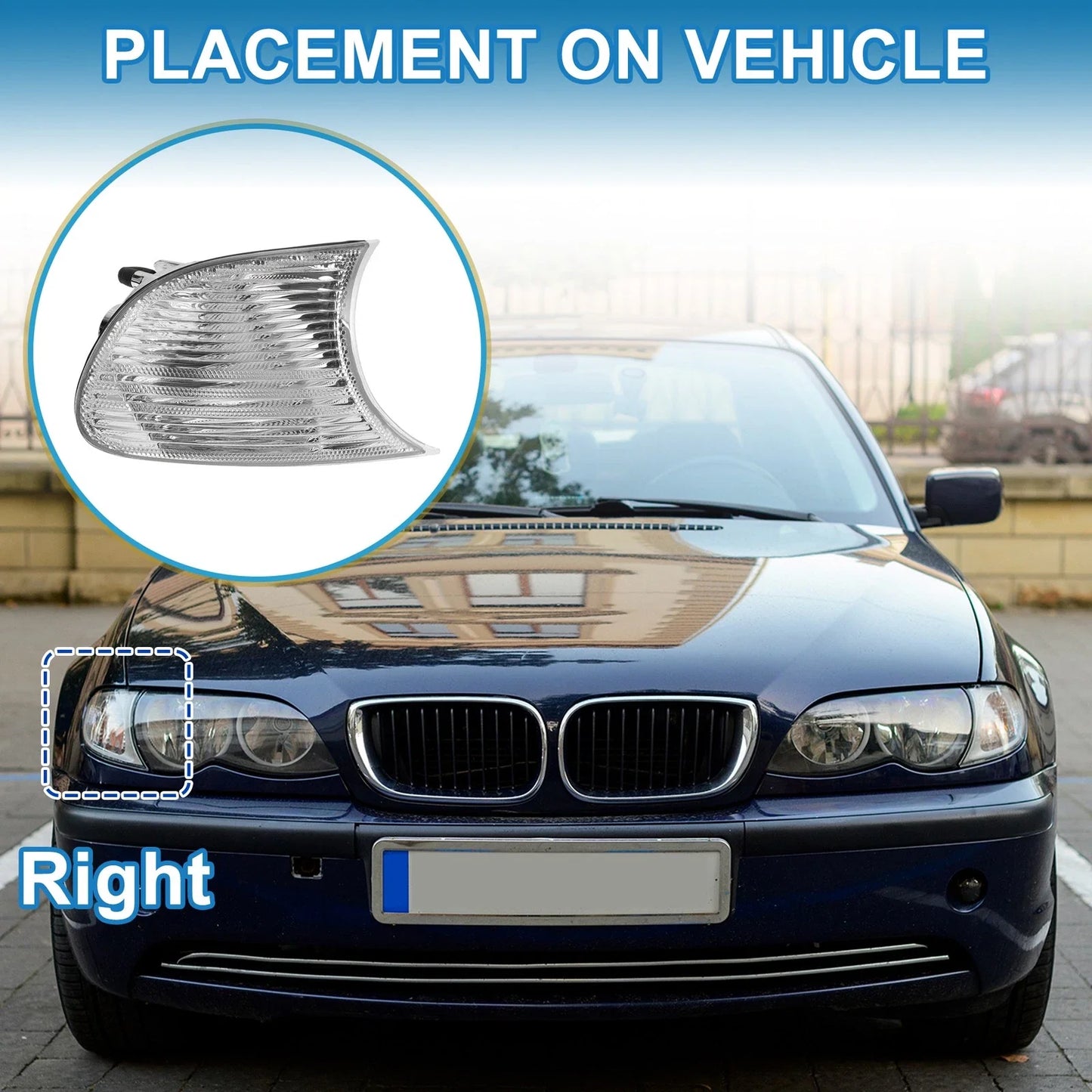 1 Pc Right Corner Signal Light Cover for BMW 3 Series E36