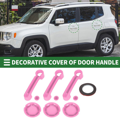 Set of 2 Exterior Door Handle Covers for Jeep Wrangler JK (2007–2017) ABS Pink