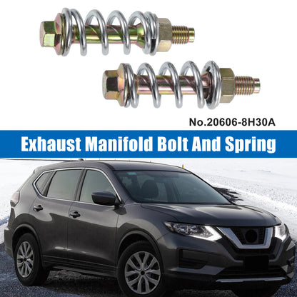 Set of 2 Exhaust Manifold Bolt Nut Spring Repair Kit for Toyota (No. 206068H30A)