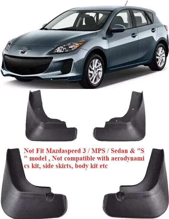 4PCS Splash Guards Mud Flaps Fender for Mazda 3 Axela (2010–2013)