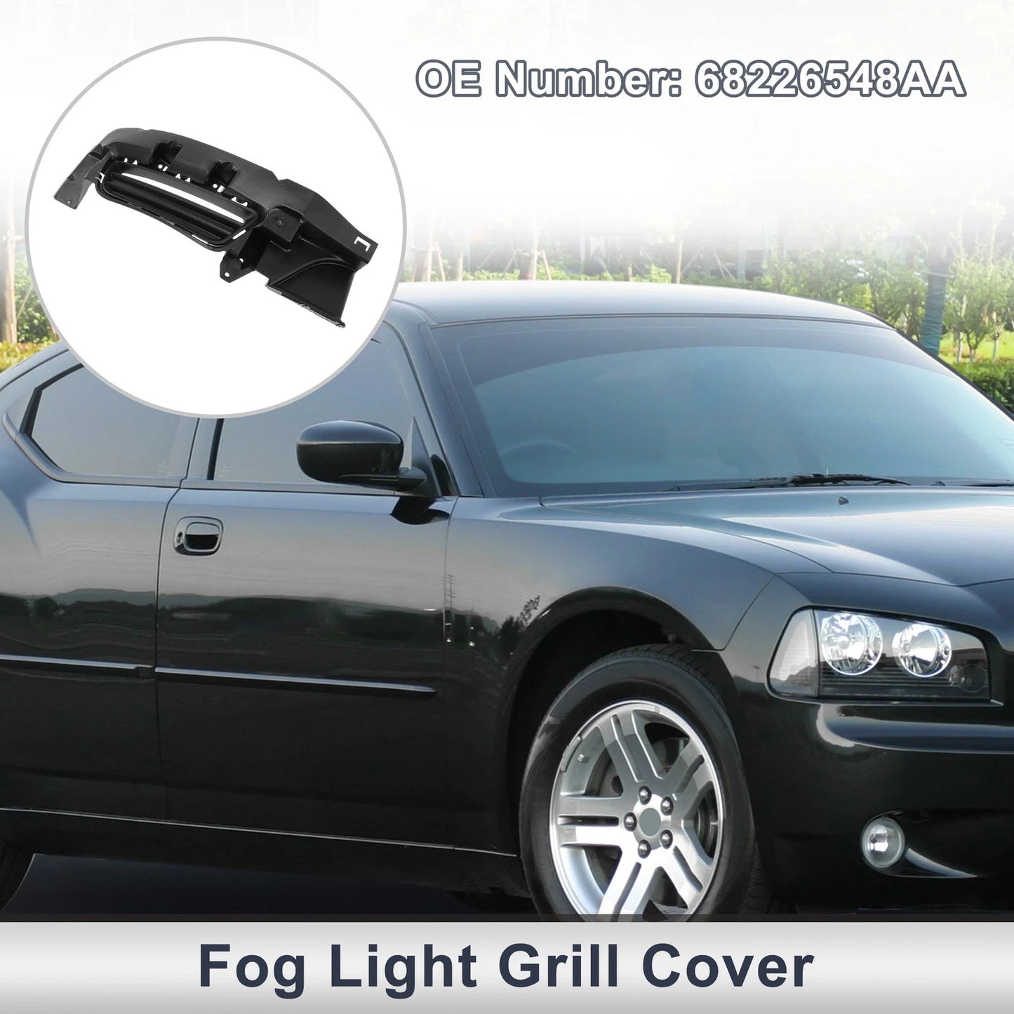 1 Pc Fog Light Grill for Dodge Charger (2015–2021) No. 68226549AA