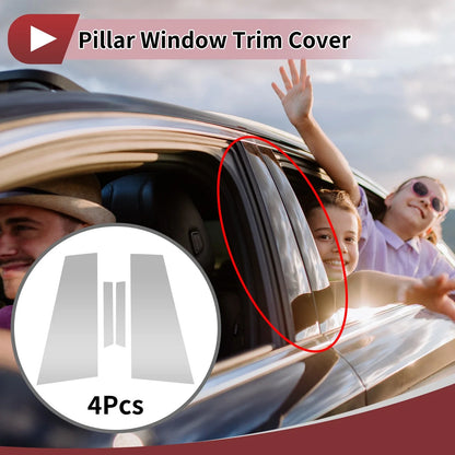 4 Pcs Chrome Silver Door Pillar Window Trim for Mercedes-Benz CLS (2017-2019)