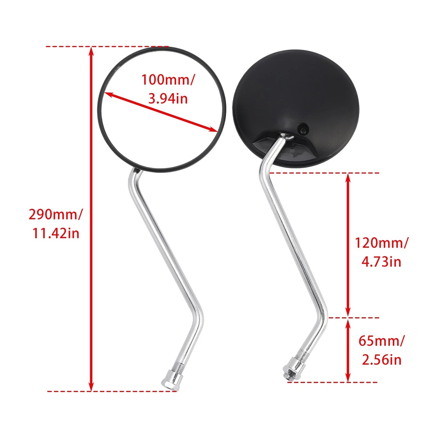 Set of 2 Right/Left Mirrors 10mm for Honda CRM 125R XL 125 NX 250 600 XRV 650 750