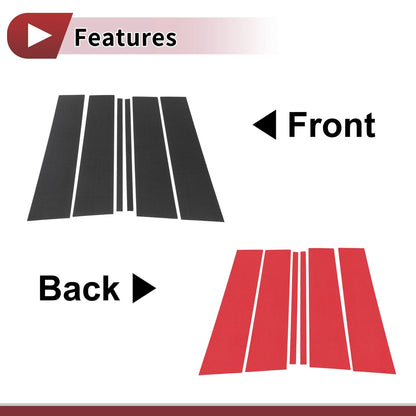 Door Pillar Window Trim for Ford Explorer (2020–2023) Carbon Fiber Black