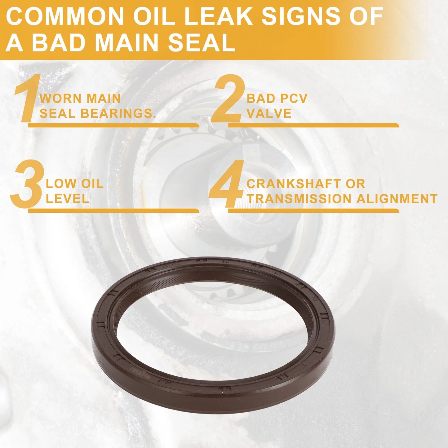 1 Pc Crankshaft Oil Seal for Honda Pilot (2003–2019) No. 91214-R70-A01/91214-RBB-003