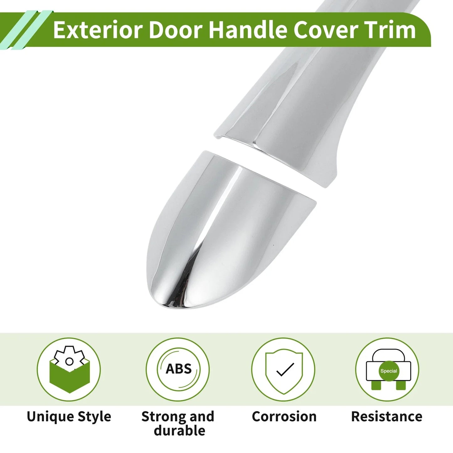 Exterior Door Handle Cover Trim for Hyundai Sonata (2011-2015) Silver Tone