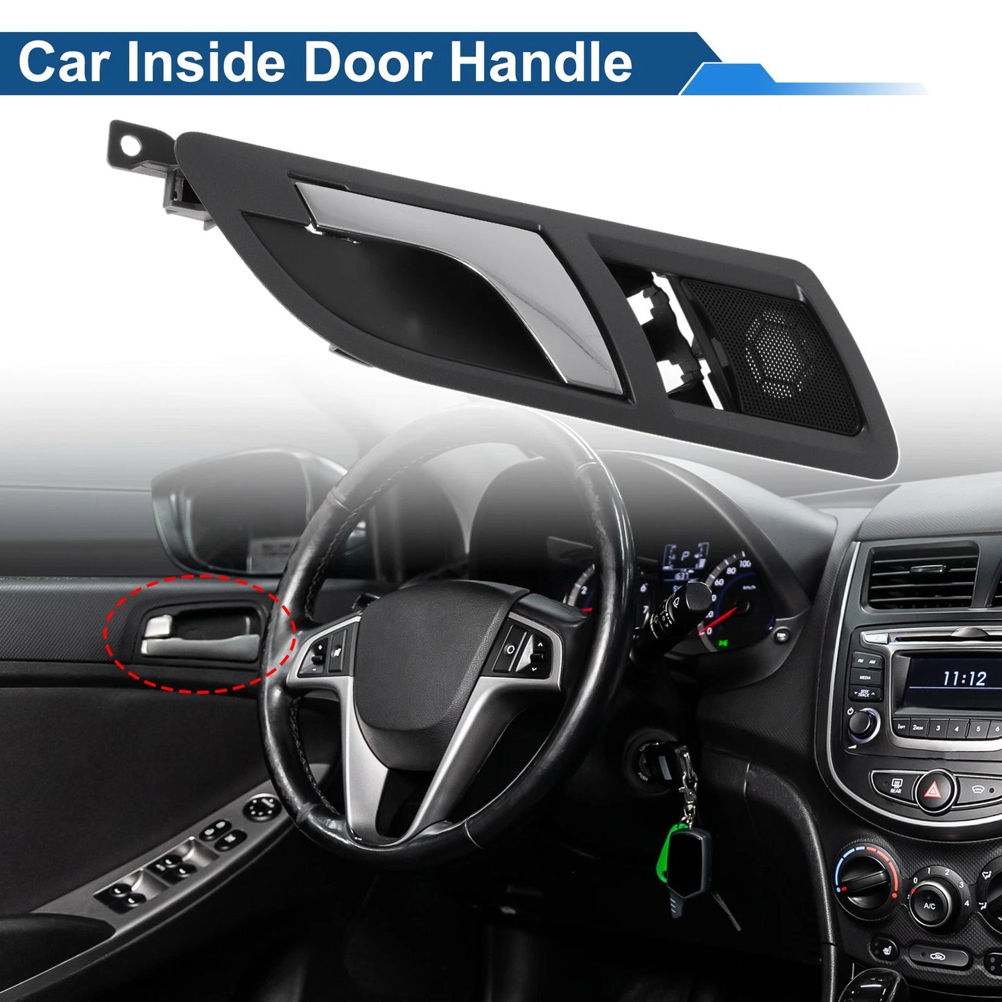 Rear Right Passenger Side Interior Door Handle for VW Skoda (2001–2008)