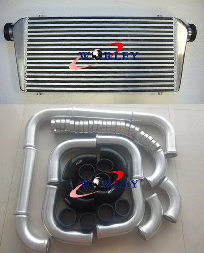 Intercooler Kit with 3" Aluminium Piping & Black Silicone Hose
