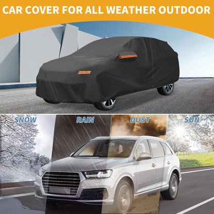 Waterproof Car Cover for Kia EV6 (2021–2023) Black 190T-PU with Zipper
