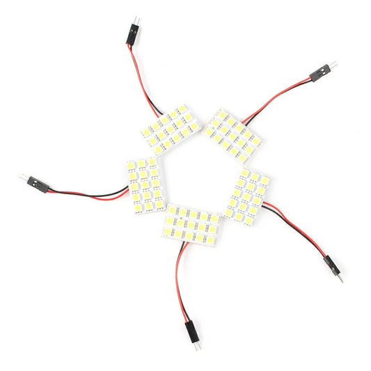 5x White LED 5050 15SMD Dome Lights for Car Interior (Universal)