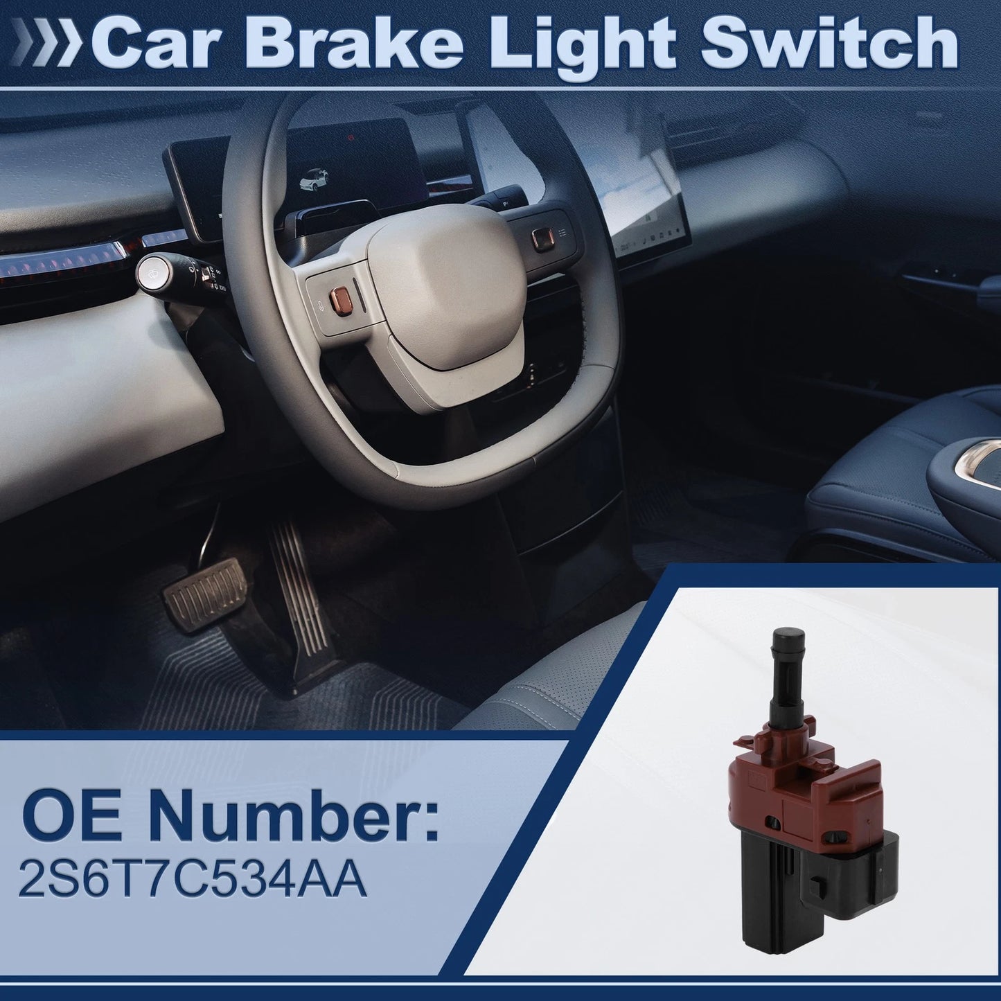 Brake Light Switch for Ford Fiesta (2001–2010) 2S6T7C534AA 1 pcs