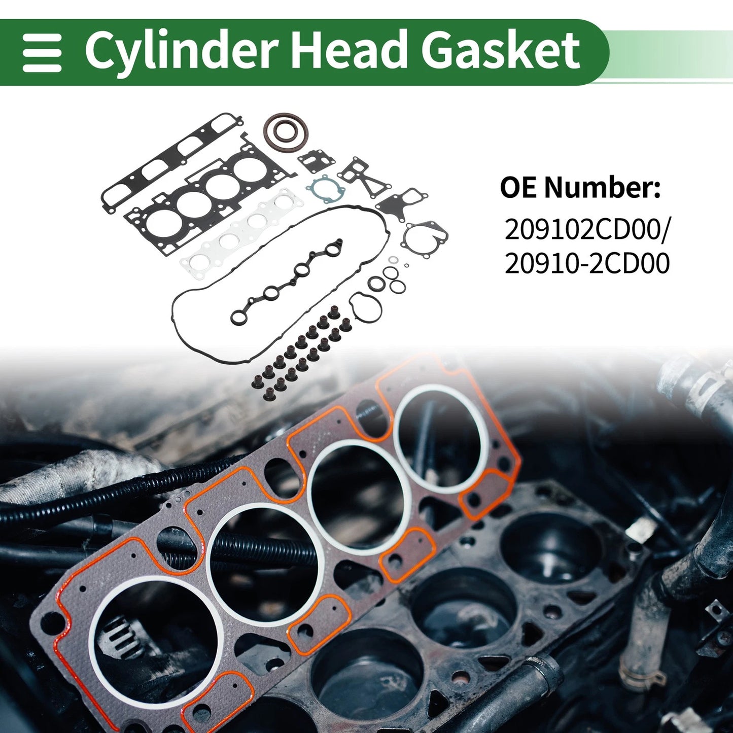Set of 1 Cylinder Head Gasket for Hyundai Santa Fe Sport (2013–2019) No. 209102CD00
