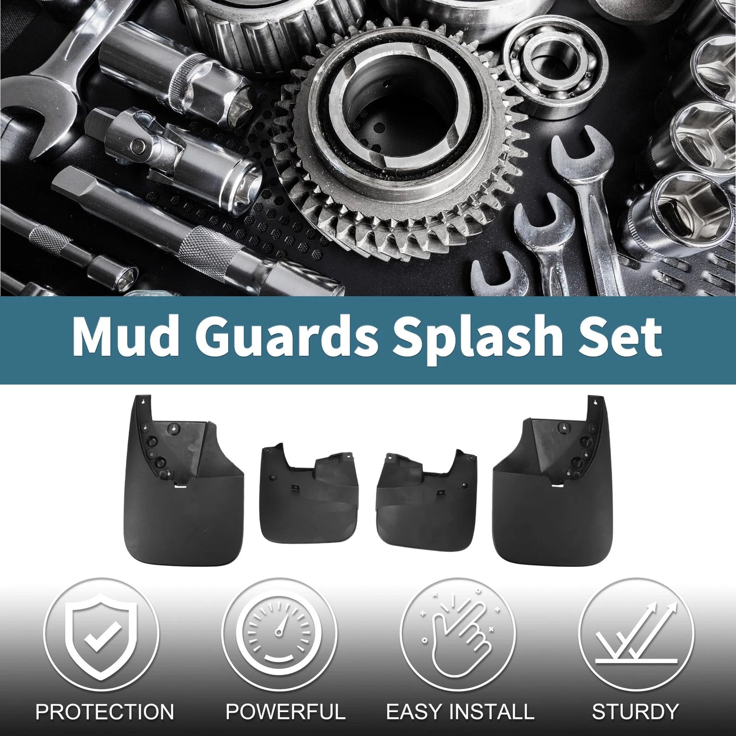 Set of 4 Mud Flaps Splash Guards for Toyota Tundra (2010–2021)