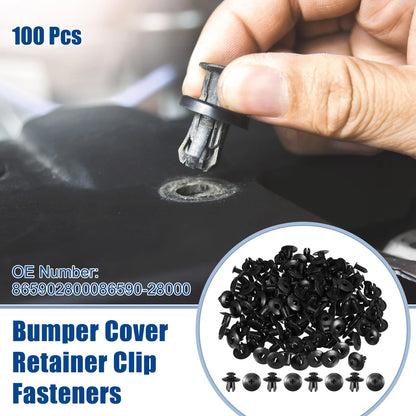 100pcs Bumper Cover Retainer Clip Fasteners for Hyundai Sonata (2011–2019) No. 86590-28000
