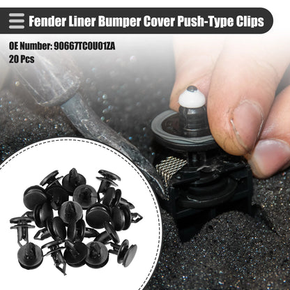 20 Pcs Fender Liner Bumper Cover Push-Type Clips for Honda (No. 90667TC0U01ZA)