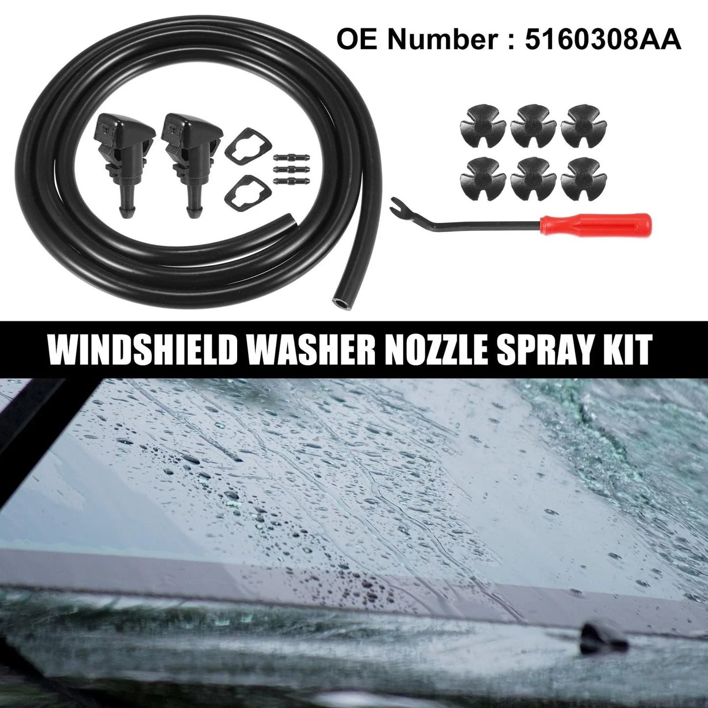 15 x Front Windshield Washer Nozzles for Dodge Caliber (2007-2012)