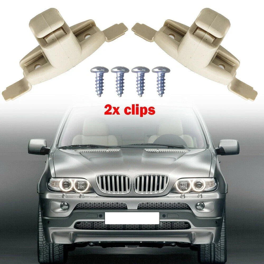 2 x Bracket Holder Sun Visor Clips Visor Splint for ABS&Metal (1999–2006)