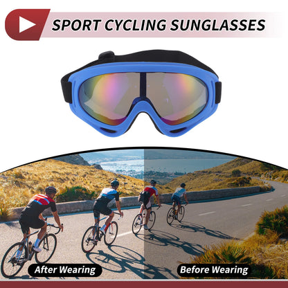 Motorcycle Riding Goggles with Colorful Lens for Universal Fit
