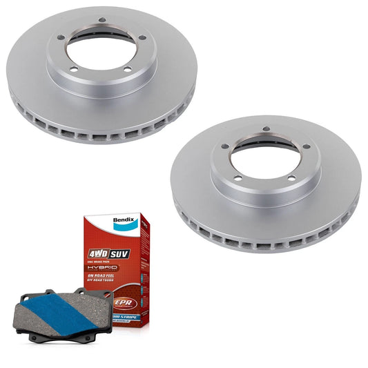 Set of 4 Brake Pads & Rotors for Toyota Landcruiser (HZJ78 HZJ79 HZJ105)