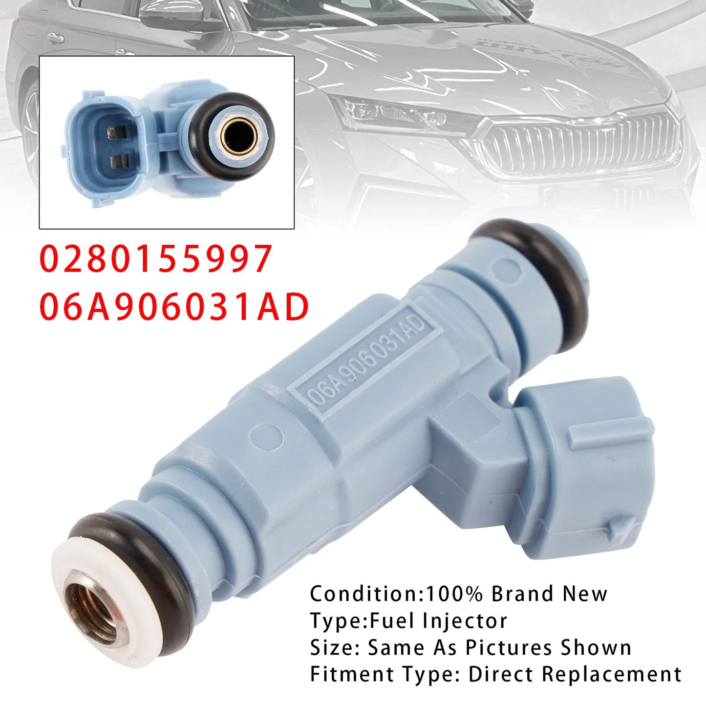 Fuel Injector for VW Audi Seat Skoda (2000–2023) 0280155997 06A906031AD