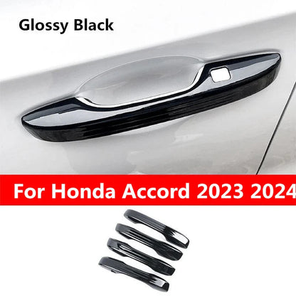 4X Glossy Black Door Handle Cover Trim for Honda Accord (2023–2024)