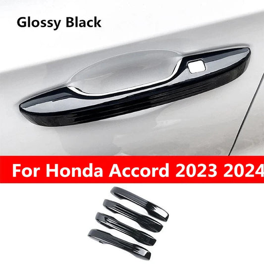 4X Glossy Black Door Handle Cover Trim for Honda Accord (2023–2024)